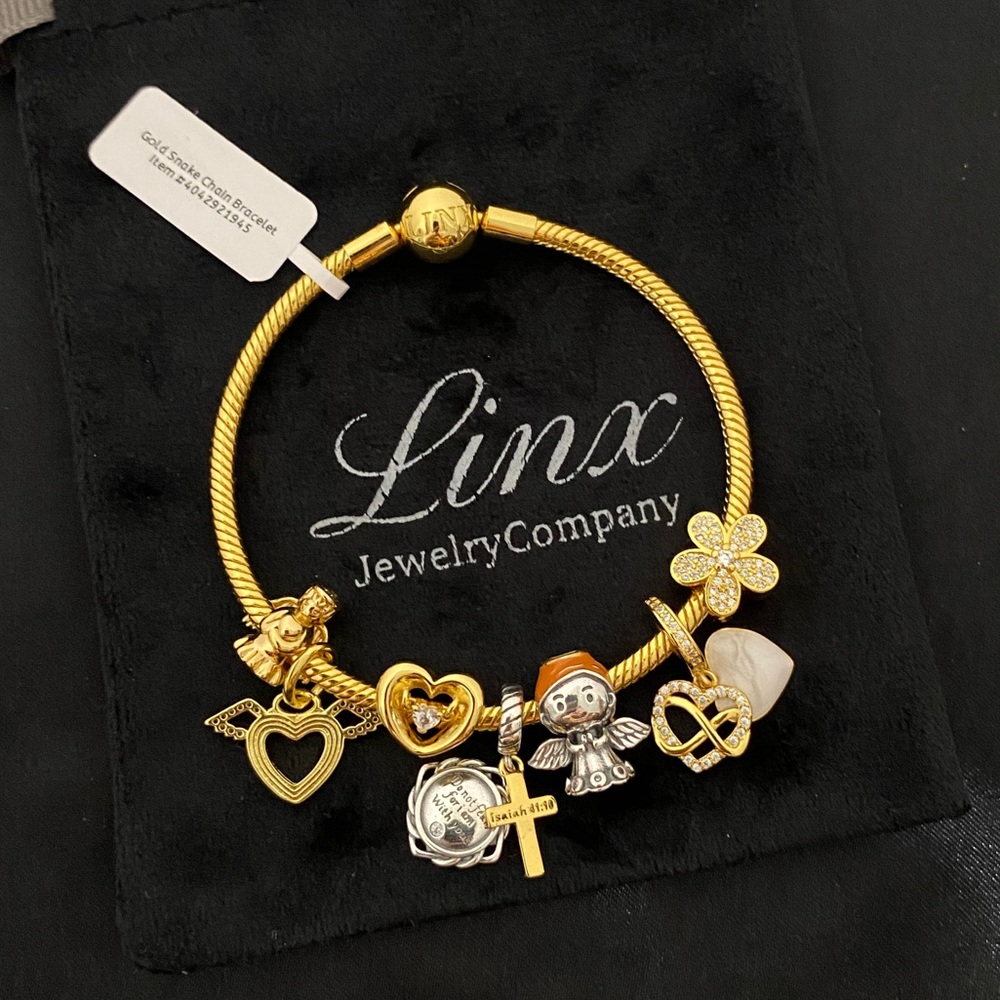 Linx Yellow Gold Bracelet with Religious Themed Charms